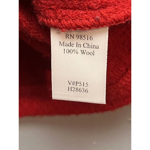 Coldwater Creek Cable Knit Cardigan Womens Large Red Wool Knit Full Zip Pockets - Picture 5 of 10